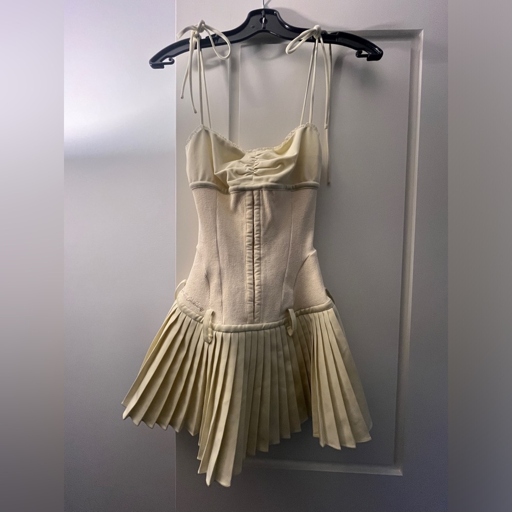 Sweet Chilling Drop-Waist Pleated Mini Dress